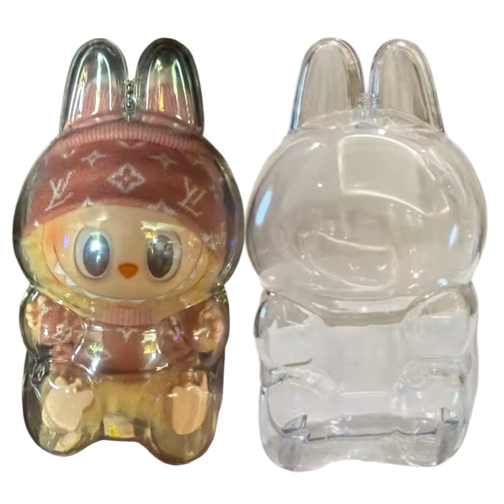 Labubu Protective Case Clear Display Case for POPMART Labubu V2 Have A Seat